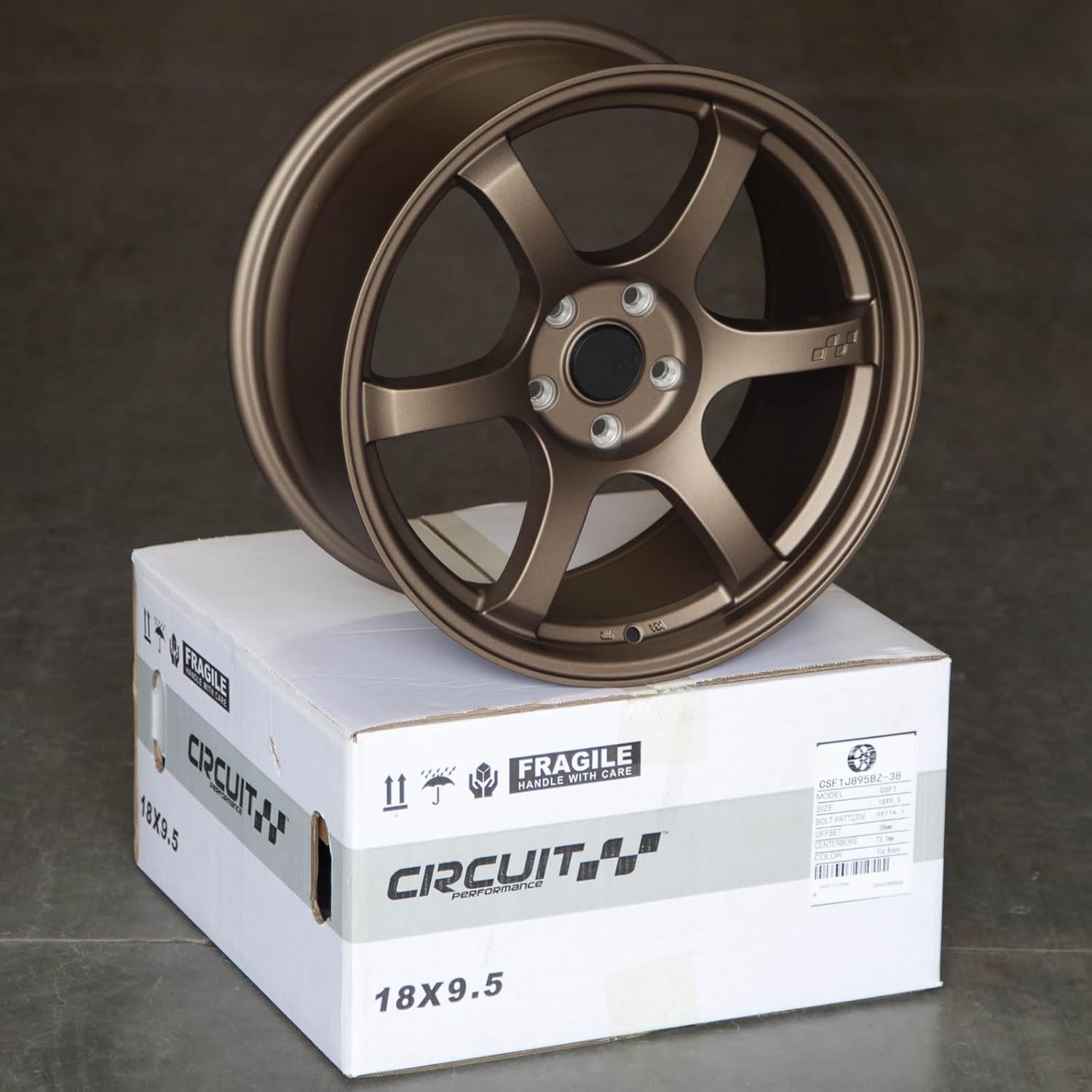 Circuit Performance CSF1 18x9.5 Flat Bronze 5x114.3 [+38mm] 57DR Style Compatible with Subaru WRX etc