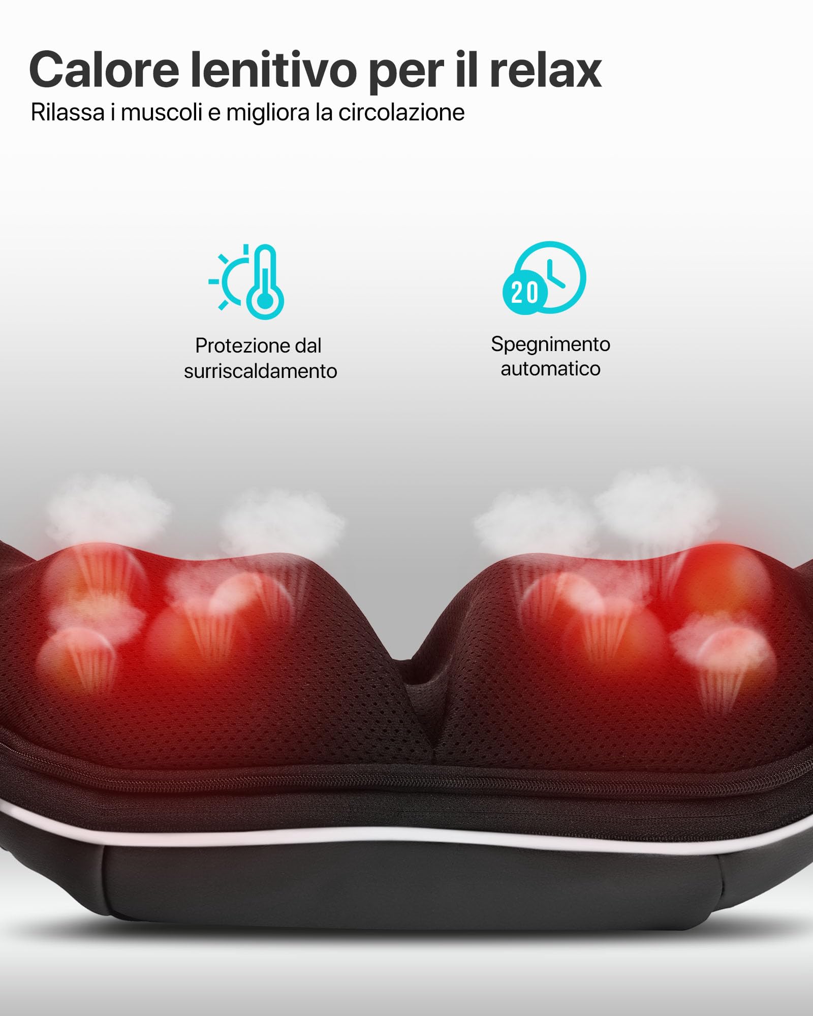 ALLJOY Massaggiatore Cervicale, Massaggiatore per Collo e Spalle con Riscaldamento, Massaggio Shiatsu Elettrico Schiena 3D Tre Velocità Regolabili,Regalo per Uomo Donna,Nero