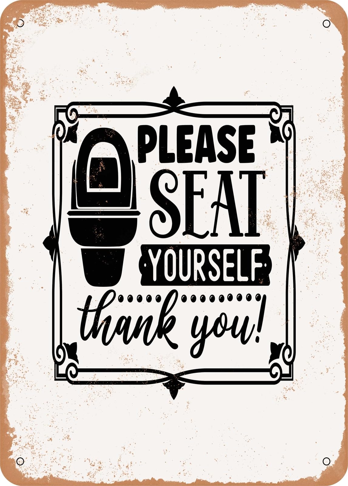 Miaomansenstore Metal Sign - Please Seat Yourself Thank You - Vintage Rusty Look Home Decor