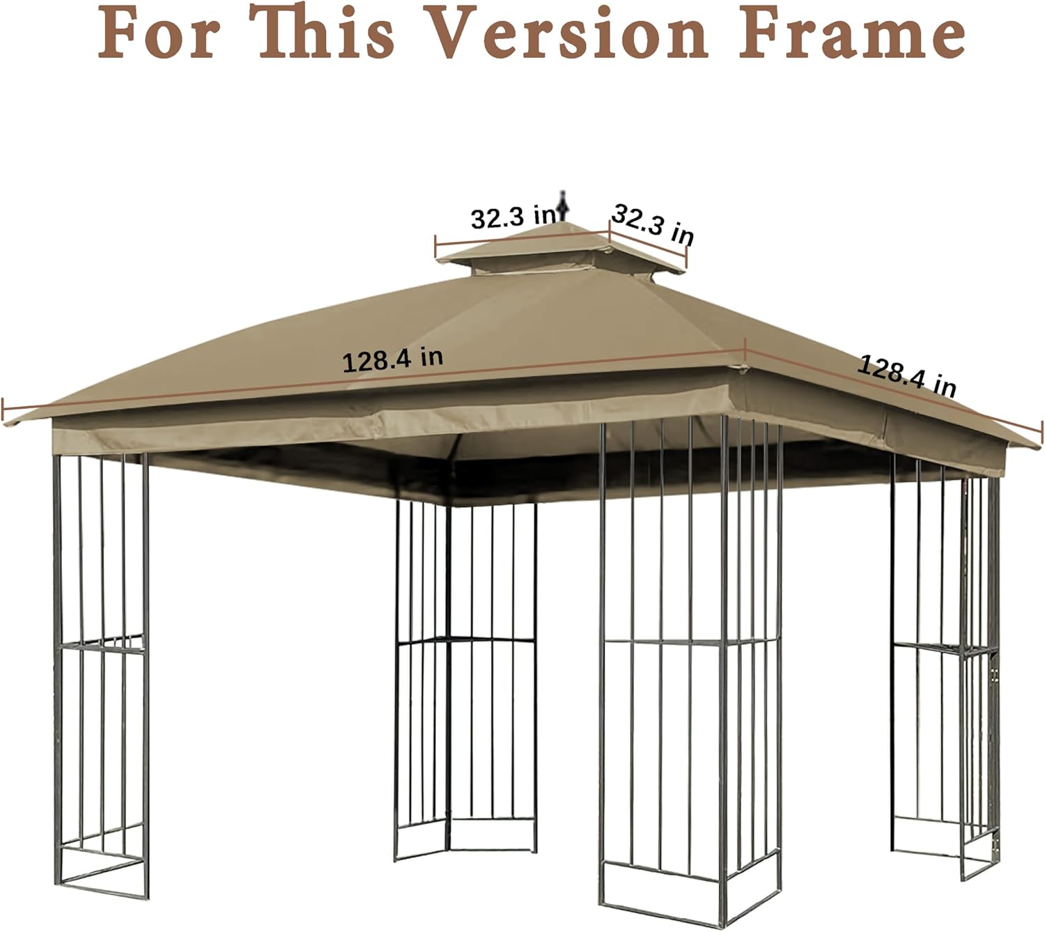 SCOCANOPY Replacement Cover Compatible with 10X10 Ft Easy Up Domed Softtop Gazebo L-GZ038PST-F，(Tan)