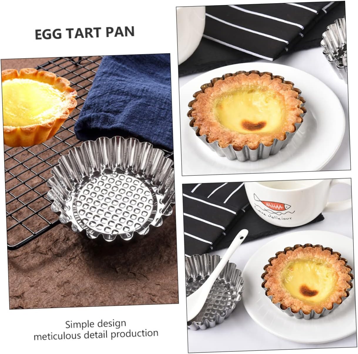 15pcs Reusable Tart Molds Stainless Steel Baking Mold Tart Kitchen Restaurant Bakery Use