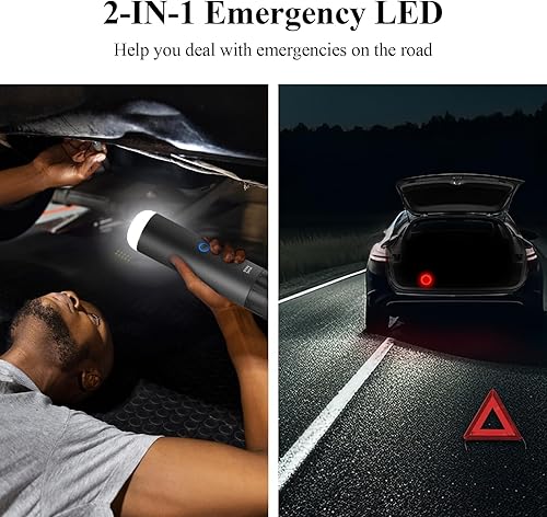 Miniatura 8 de Aspiradora de mano inalámbrica  17000 Pa Aspiradora de coche de alta potencia con luz LEDSOS, 120 W Mini aspiradora recargable portátil para coche,