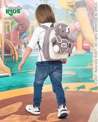 Miniatura 4 de Naturally KIDS Mochila para niños pequeños, Pequeño de 10 "h Triceratops Grey, 10.0 in H Small