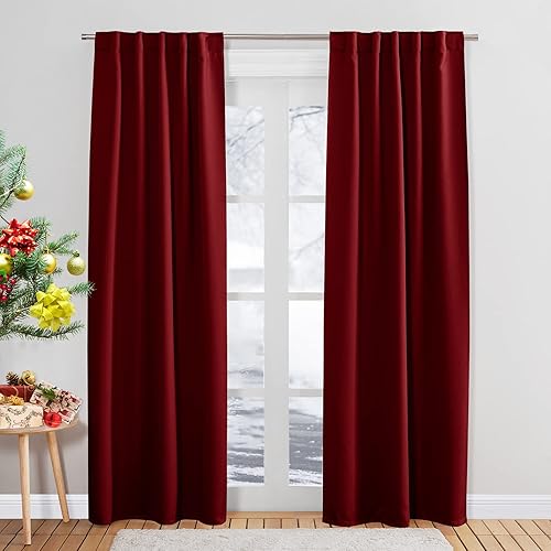 Miniatura 84 de PONY DANCE Cortinas opacas para habitación infantil - Juego de paneles de cortina con aislamiento térmico, cortina con pestaña oculta/bolsillo para