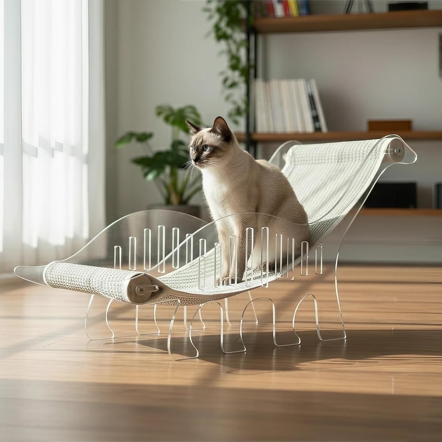 Cat bed for indoor cats cat scratcher bed adjustable acrylic pet bed and pet sofa with sisal – cute dinosaur shape for all small and medium-sized pets and small dog, pet furniture & pet hammock