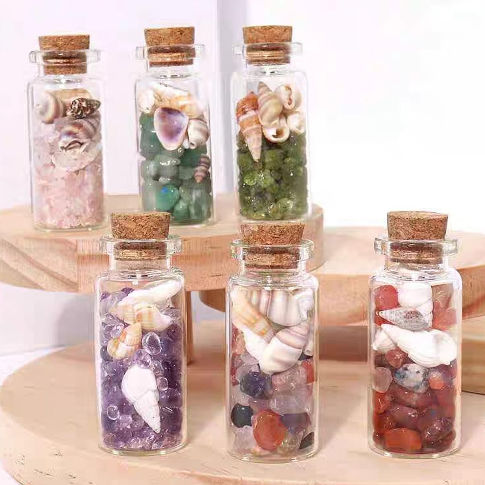 20 mini tappi in sughero da 10 ml, con 30 etichette e 30 corde di canapa, bottiglie desiderabili, provette con tappo in sughero, mini bottiglie di vetro per feste di nozze, decorazione,