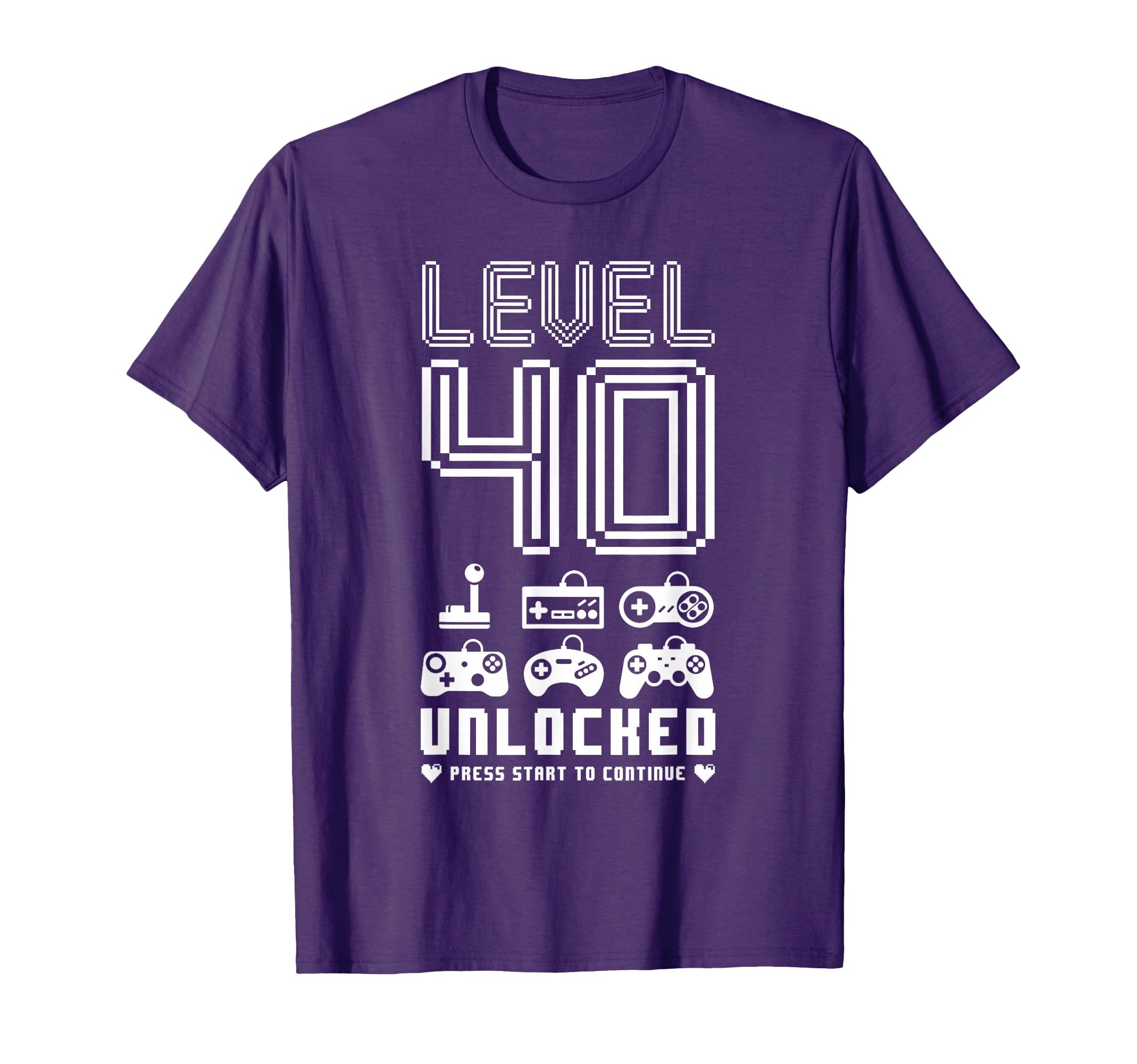 Level 40 Unlocked T-Shirt Video Gamer 40th Birthday Gift Tee T-Shirt