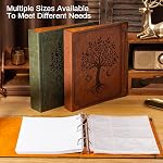 Ovesmusl Le cuir D Bague Binder convient 8.5"x11" Lettre size Paper, 2 1 cm EZD Reliures à anneaux 550 Feuilles, paillasson Couverture de papier organisateur de feuilles mobiles avec poches intérieures, arbre vert