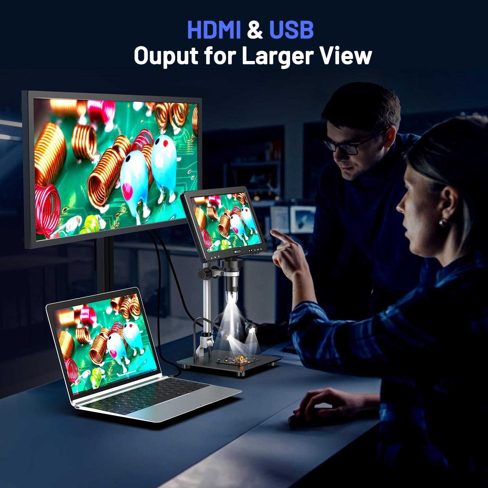 TOMLOV 4K Autofocus Microscope TM4K-AF Max, 10.1" Spin Flex Arm for Repair thumbnail 13