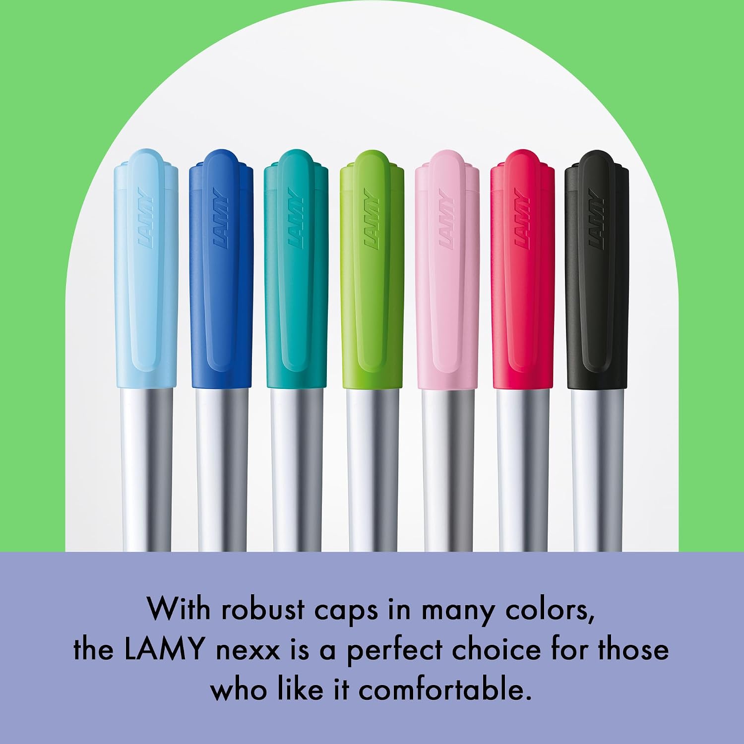 LAMY nexx neonyellow – Fountain Pen with slip-proof grip & polished steel nib in size A - triangular aluminum body - including LAMY T 10 blue cartridge - Right-Handed