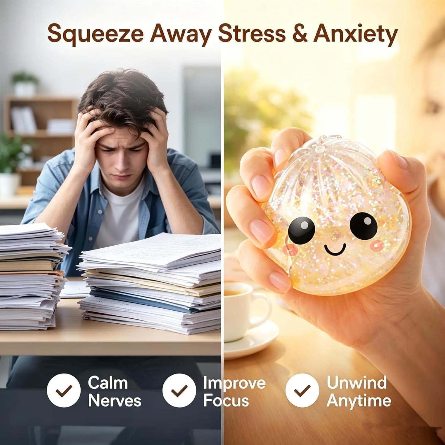 Dumpling Squishy Toy - Stress Relief Fidget Ball -3 Dumpling Squishy Toy - Stress Relief Fidget Ball -3