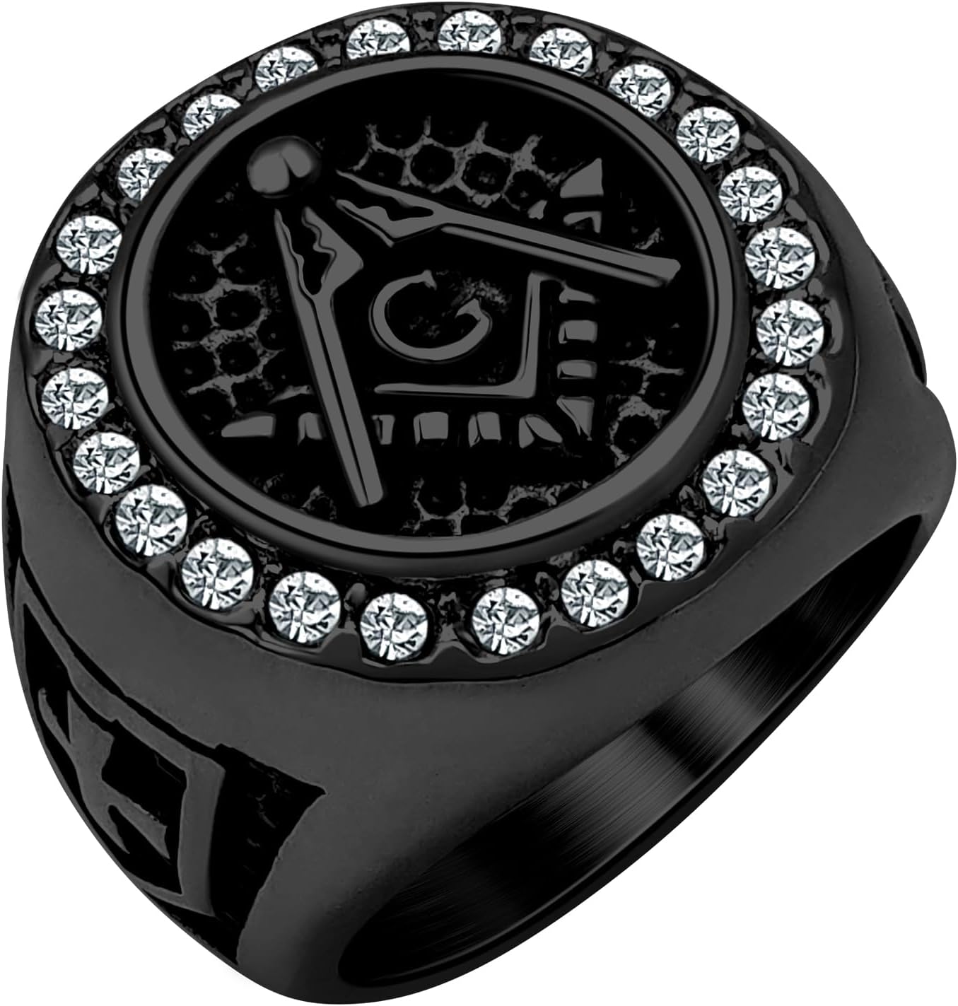 Masonic Signet Rings for Men, 316L Stainless Steel/18K Real Gold/Black Metal Freemason Jewelry, Punk Biker Mason Ring, Size 7-12