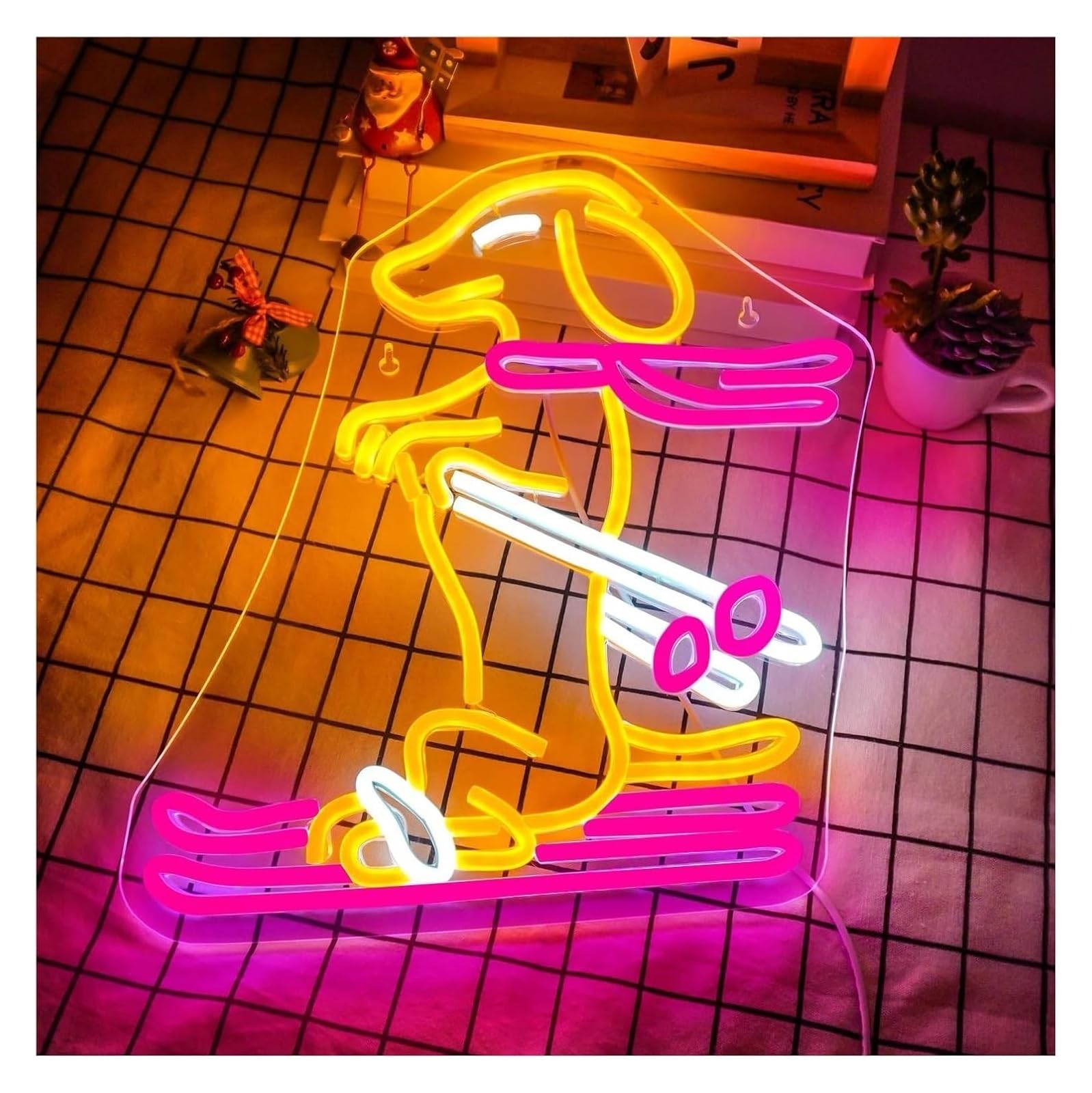 Lampada da parete con scritta Cane suona per jazz e luce al neon a LED per decorazioni per musica, feste, studio(34.8X42cm)