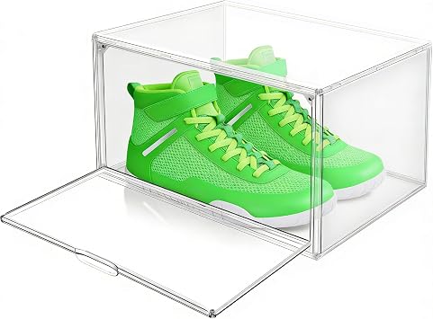 Clear Shoe Boxes Plastic Stackable Shoe Cabinet,Acrylic Magnetic Lids