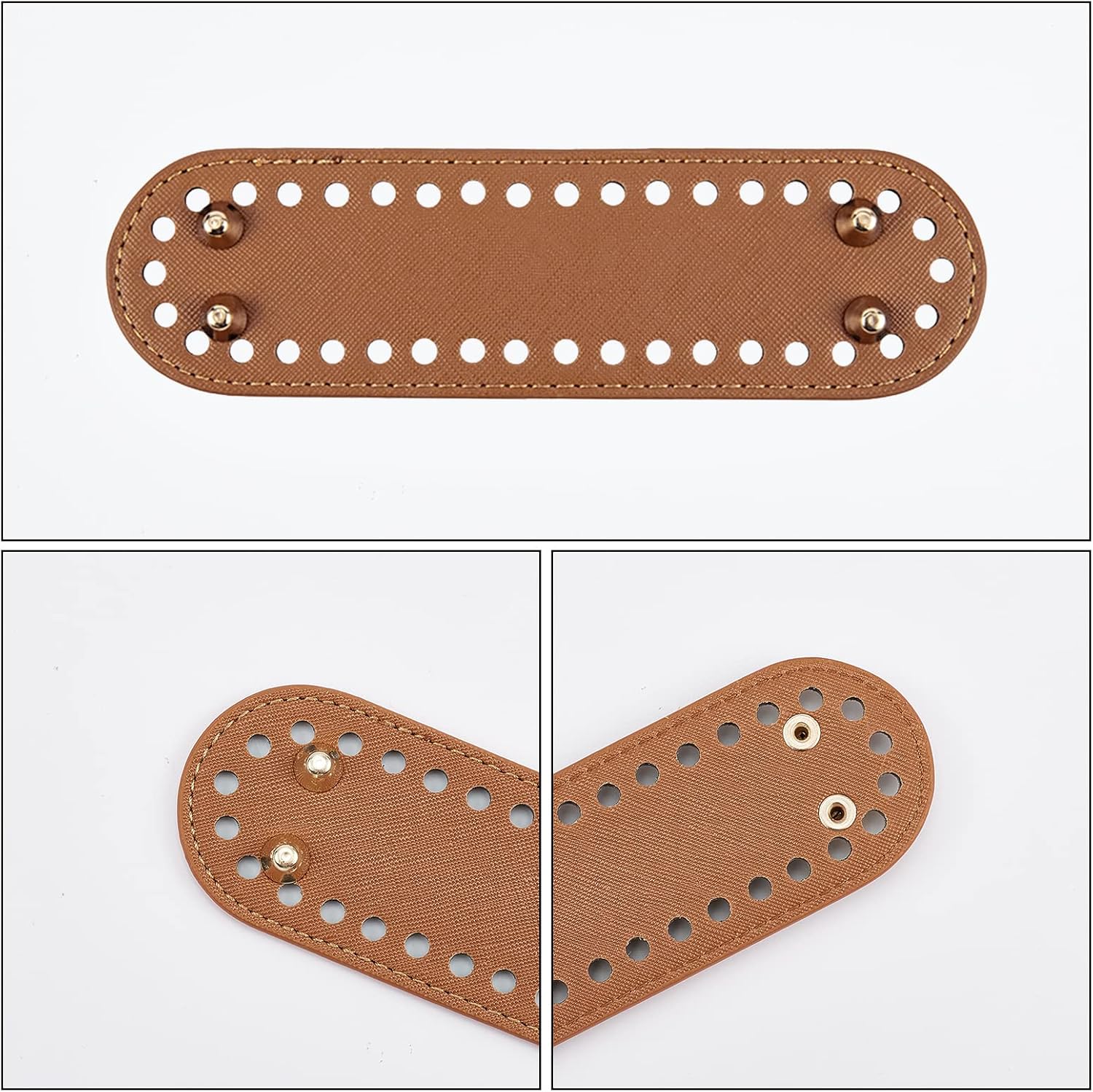 PH PandaHall 4 Colors 7.1x1.9" Bag Bottom Shaper Round Crochet Bag Bottom Leather Bag Shaper Pad for Bags Cushion Base with Holes Bag Shoulder Bags DIY Accessories image 4
