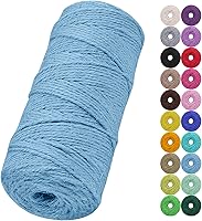 Vista 43 de Cuerda de yute natural de 0.079 pulgadas y 328 pies para manualidades, cuerda de yute de colores de 3 capas para envoltura de regalos, jardinería