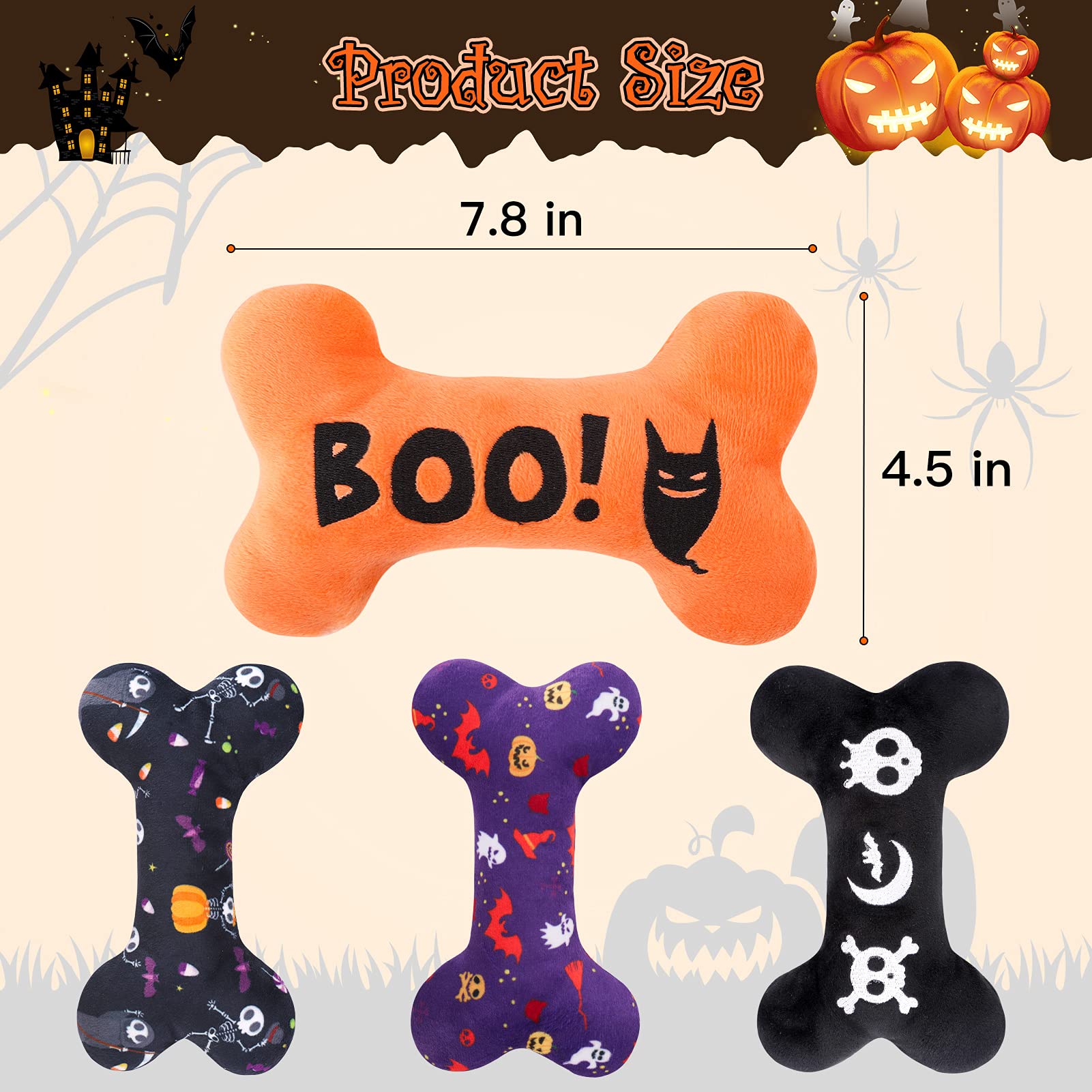 Jouet Pour Chien En Peluche Couineur - Squelette Rigolo - Stimulant Et Doux - Pour Jeu Intérieur/extérieur - Idéal Voyage Et éducation Chiot - 7