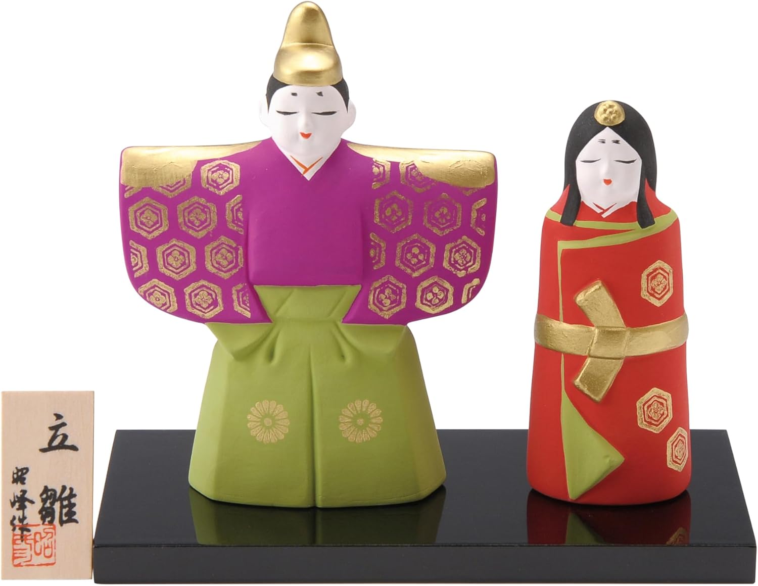 SA-289 Hinamatsuri Dolls, Classic Pattern, Turtle Shell & Horned Hina Dolls, Flat Decoration, Prince Decoration, Compact, Hina Festival, Peach Festival, Interior