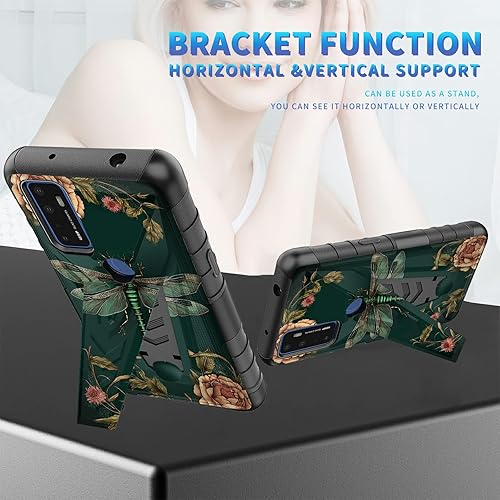 Miniatura 252 de AT&T Calypso 2 (U319AA) Funda con protector de pantalla de vidrio templado resistente con función atril integrado para debut de críquet, ciervo