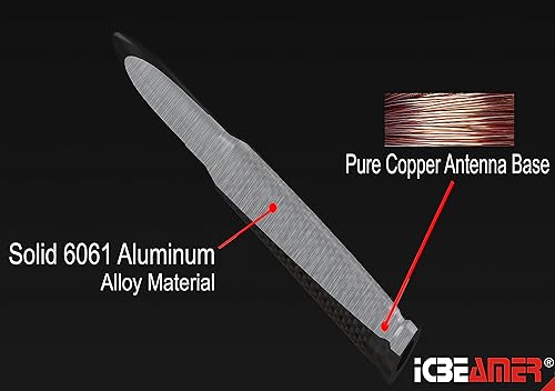 Miniatura 4 de ICBEAMER Antena de fibra de carbono de calibre 50 de repuesto color plateado, ajuste universal, para camionetas, vans, automóviles, fabricada con