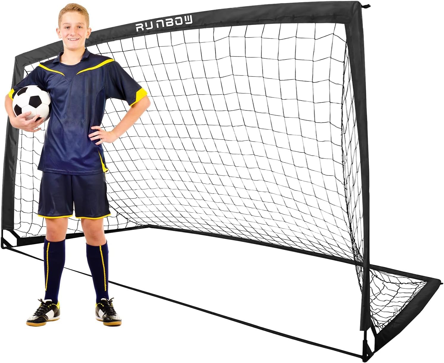274 x 152 cm Kinder Fußballtor mit Tragesack, tragbare Fußballnetze für Hinterhoftraining, Indoor/Outdoor-Nutzung für Jugendliche und Erwachsene