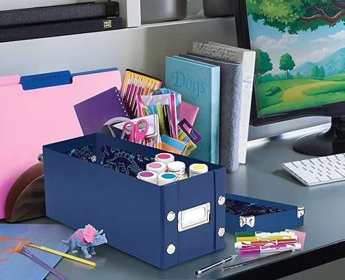 Miniatura 6 de Snap-N-Store Caja de almacenamiento  Paquete de 2 cajas de almacenamiento medianas plegables de 13.25 x 5.13 x 5.13 pulgadas con tapas para