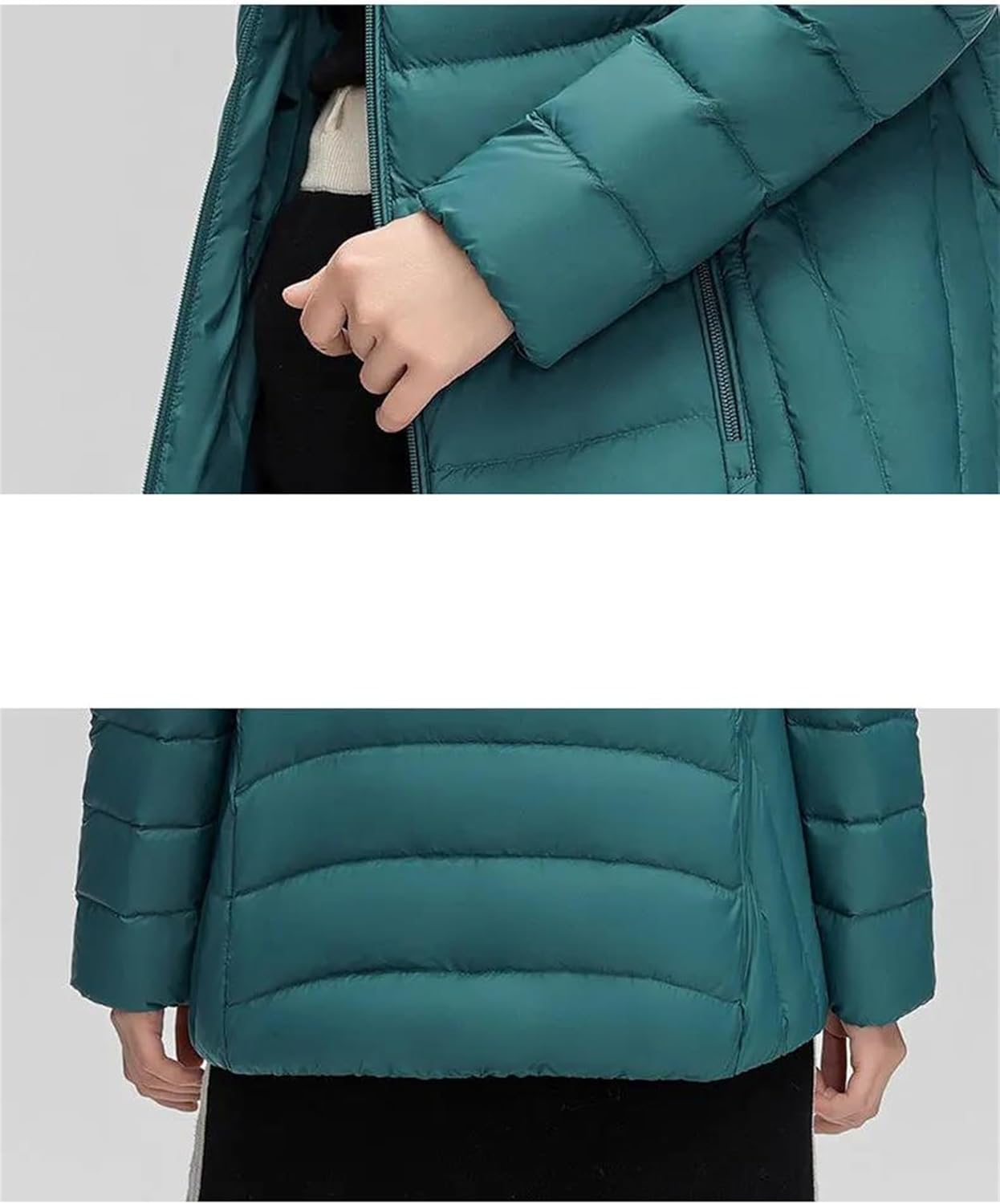 Women's Down Hooded Puffer Jackets Hat Detachable Winter Warm Coat Parka Outwear Quilted Down Jacket