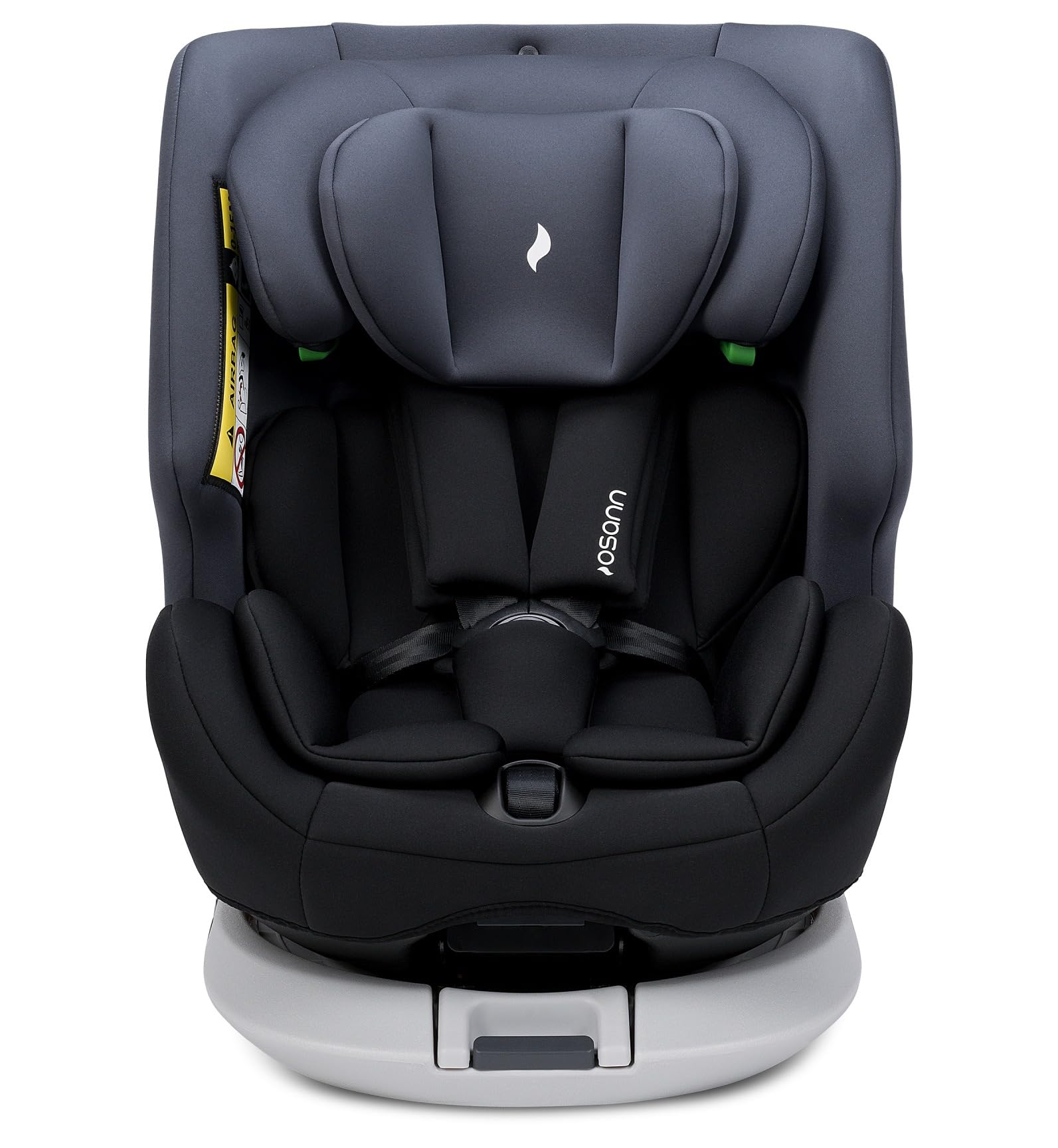 OSANN - Seggiolino Auto per Neonati/Bambini FOUR360 S Isofix I-Size - 40-150 cm - Nero - 14 Posizioni - Imbracatura a 5 punti, Rivolto in avanti/Rivolto all'indietro