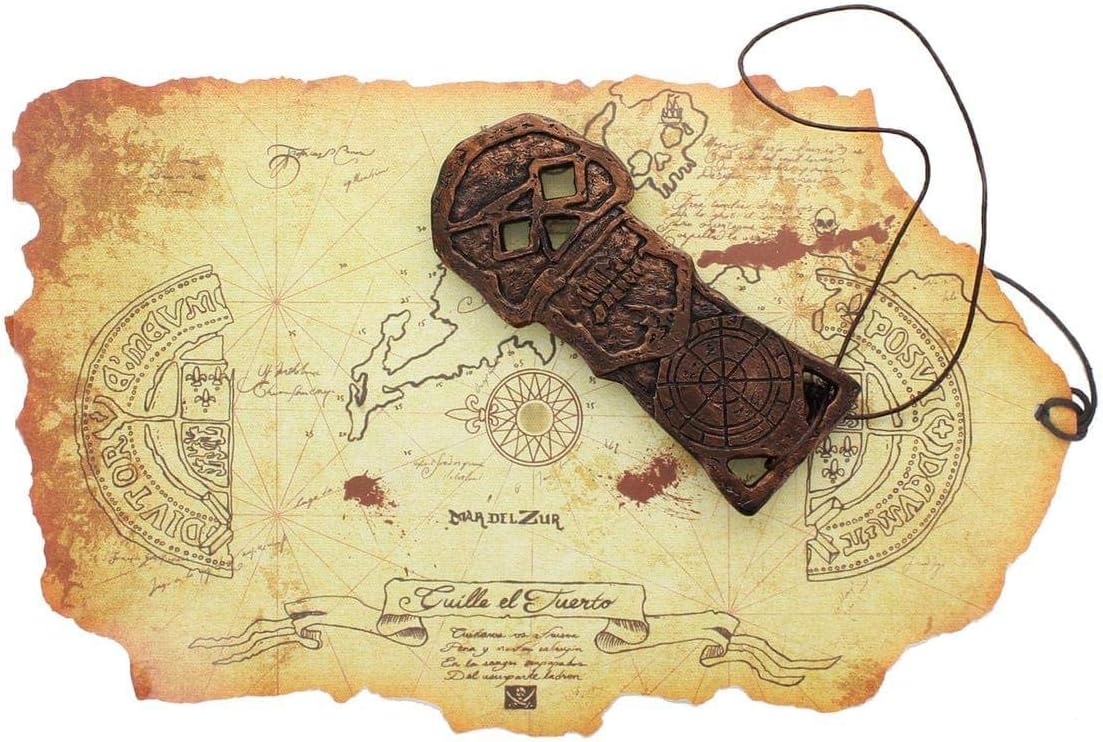 Toynk The Goonies Map and Key Replica Set | Pirate Theme Accessories | Premium Quality Movie Props |Perfect for Pop Culture Fans, Collector, Cosplay, Halloween, 80s Party, Kids Costumes, Theatre