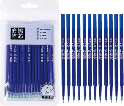 30 Pcs Erasable Pen Refills Blue Ink 0.5mm Gel Pen Refills Fine Point Erasable Gel Ink Pens Replacement Refill for Erasable Retractable Pens 30Pcs Blue Ink