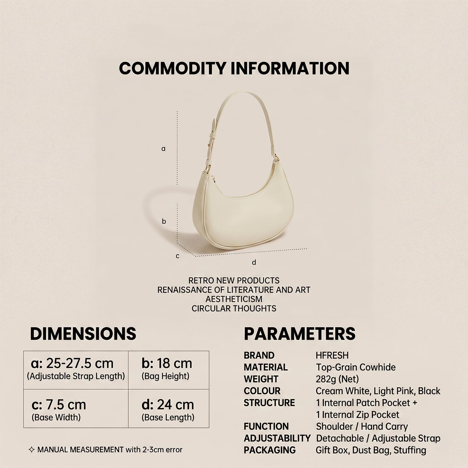 Bolso Bandolera Mujer de Cuero Genuino Blandito, Bolso de Hombro Media Luna Axila, Elegante Bolso Baguette Minimalista Casual Diario Rosa