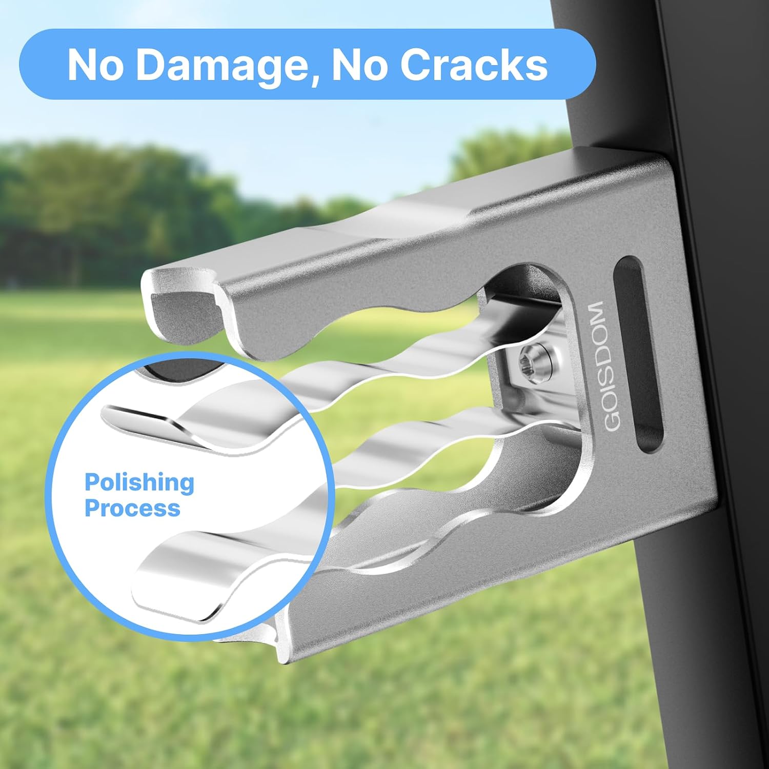 Cigar Holder for Golf Cart,Strong Magnetic Cigar Holder-Ideal Golf Cart Accessory,No Damage Cigar Wrapper,Aluminum Alloy,Loop Strap,Golf Cart Accessories & Gift for Golfers,Cigar Lovers-Silver