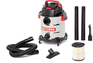CRAFTSMAN CMXEVBE17155 10 Gallon 6.0 Peak HP Stainless Steel Wet/Dry Vac, Portable Shop Vacuum with Attachments