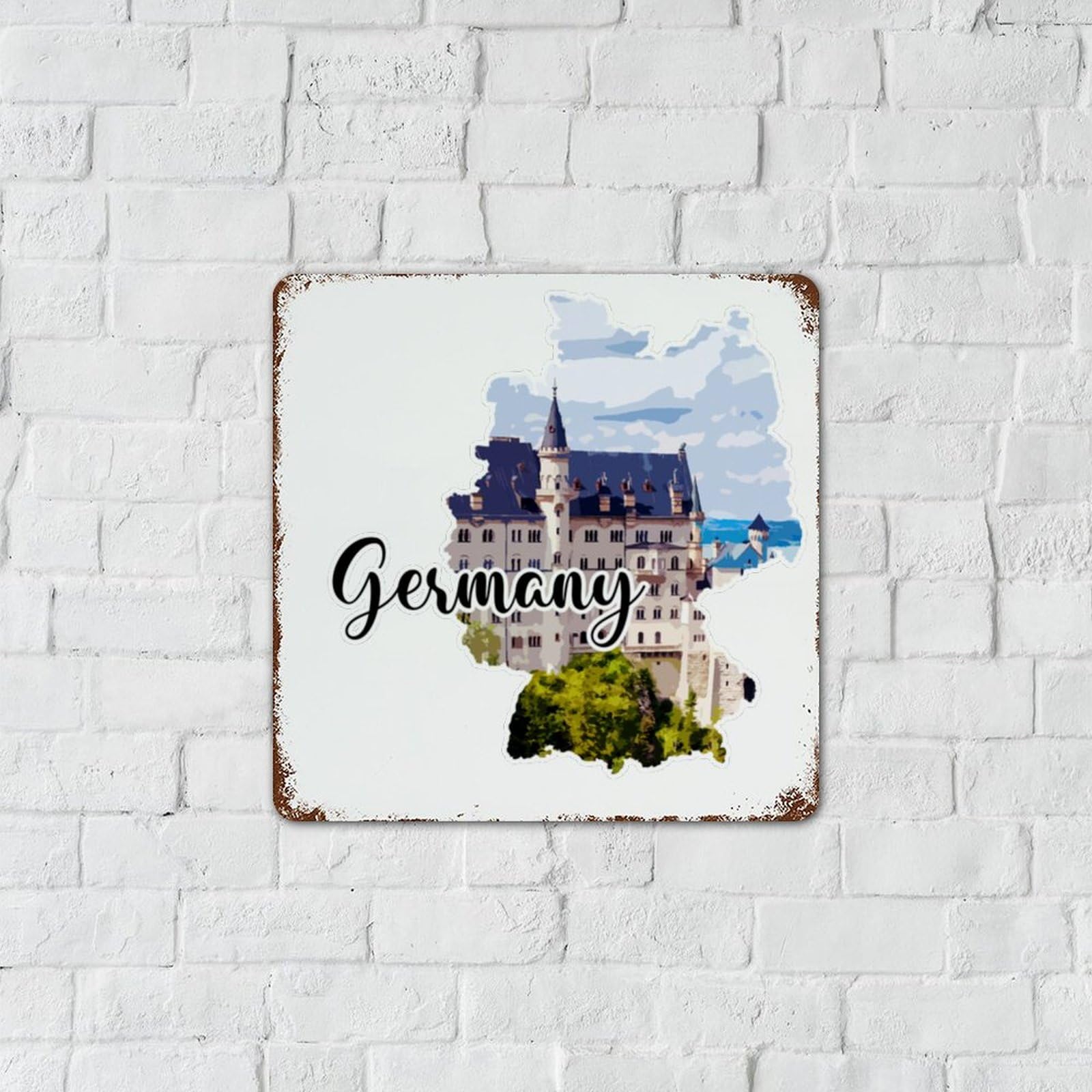 Targa Decorativa In Metallo 'Balconi' 25x11,5 Cm - Vintage Con Manico, Per Esterno/interno, Regalo Da Giardino