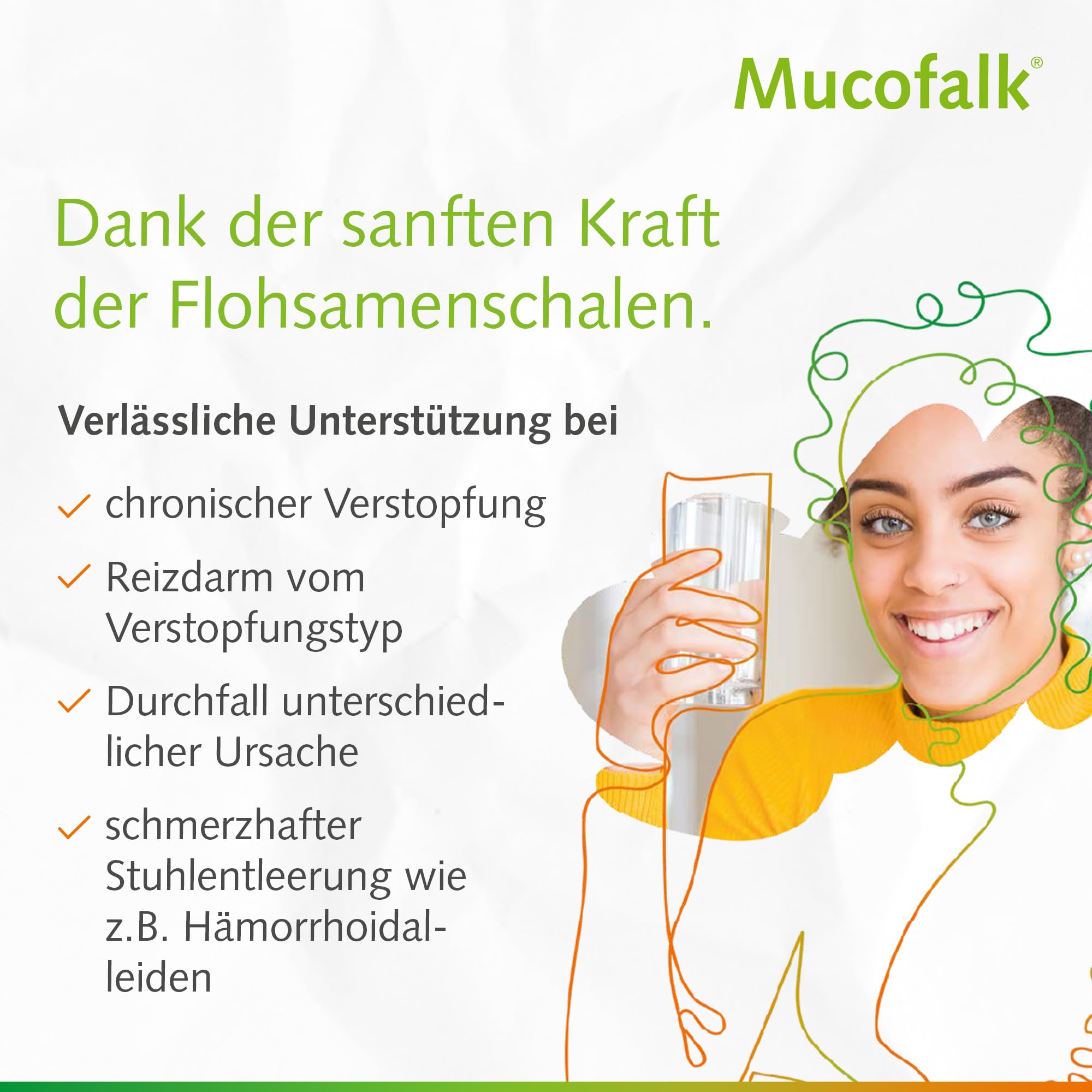 Mucofalk Apfel, Flohsamenschalen bei Darmbeschwerden, 2x300g