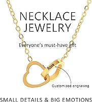 Vista 2 de TINGKU Eternal Real Rose Gift Box for Women, Preserved Rose with Customized Engraved Name Heart Necklace, Personalized Forever Flowers for Her Wife