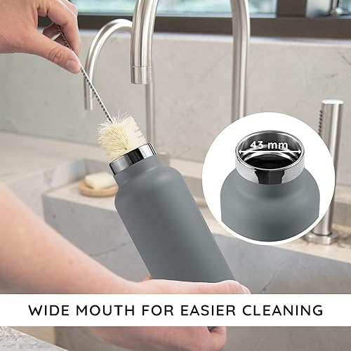 Miniatura 49 de Botella de agua Bambaw aislada al vacío de 750 ml – Azul claro, acero inoxidable, a prueba de fugas, botella para caminar Azul (Ice Blue),Azul