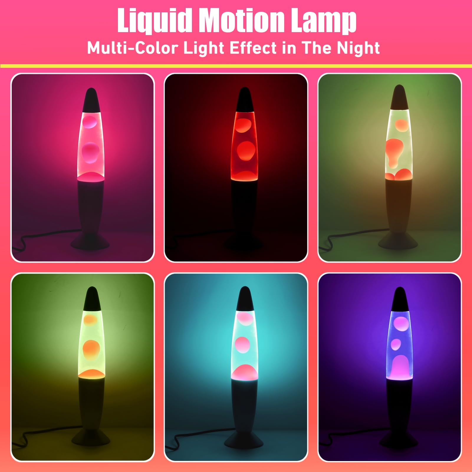 Dalavalampa Lampe LED rose à mouvement liquide : veilleuse à changement de couleur pour enfants et adultes, petites lampes de table de 33 cm pour décoration de maison, chambre à coucher, lumières de
