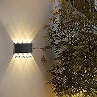 Vista 4 de Sunwish Indoor LED Wall Light Hardwired Up and Down Wall Mount Light Black Modern Wall Lamps Sconces for Suitable for Bedroom,Living Room