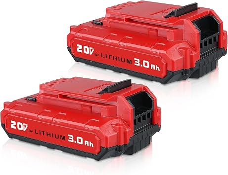 2Pack 3.0Ah 20V Li-ion Replacement for Porter Cable Battery PCC680L PCC682L | Covers PCC685L PCC685LP PCC682L PCC681L PCC640 PCC600 PCC699L PCC601, lithium ion cells, ABS housing, drills and sanders