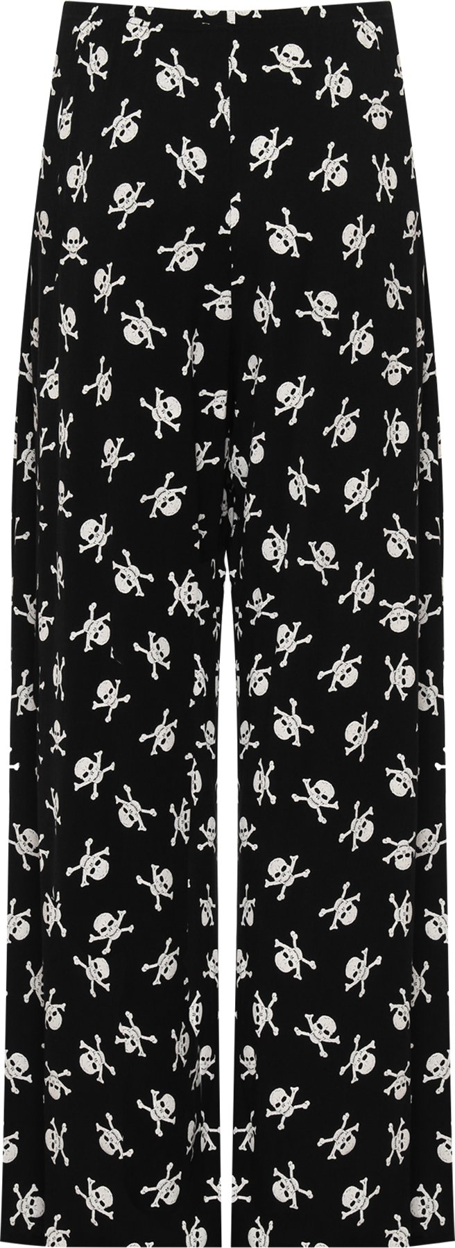 WearAll Women's Plus Palazzo Flared Trousers Ladies Skull Bones Print Wide Leg Pants New - Skull Bones - 24-26