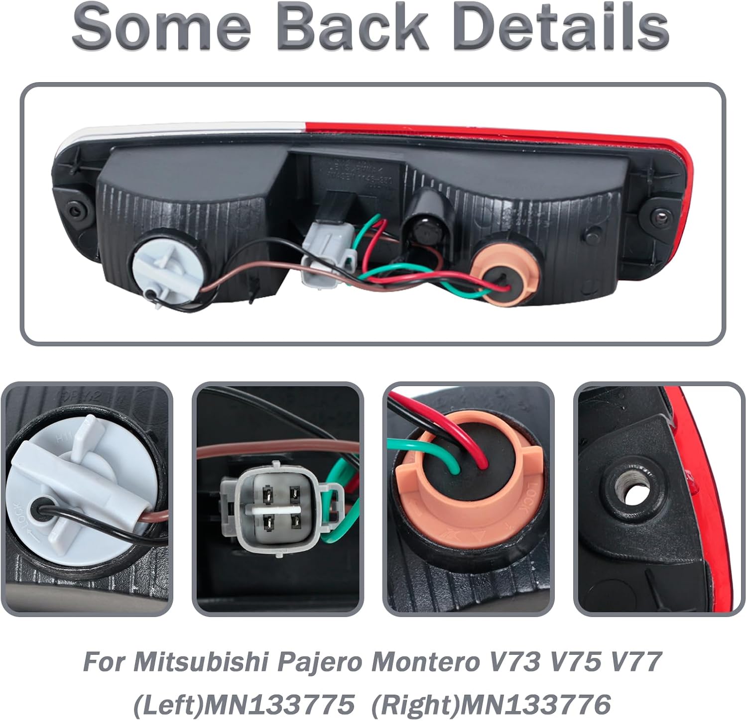 For Mitsubishi Pajero Montero V73 V75 V77 2003-2007 Rear Bumper Lamp Tail Lamp Reflector Signal Lamp Brake Lamp With Bulb Red