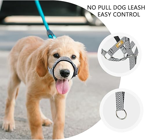 Miniatura 5 de Collar de cabeza de perro para paseos fáciles y suaves, para perros pequeños, medianos y grandes, con patrón de moda (L, morado)