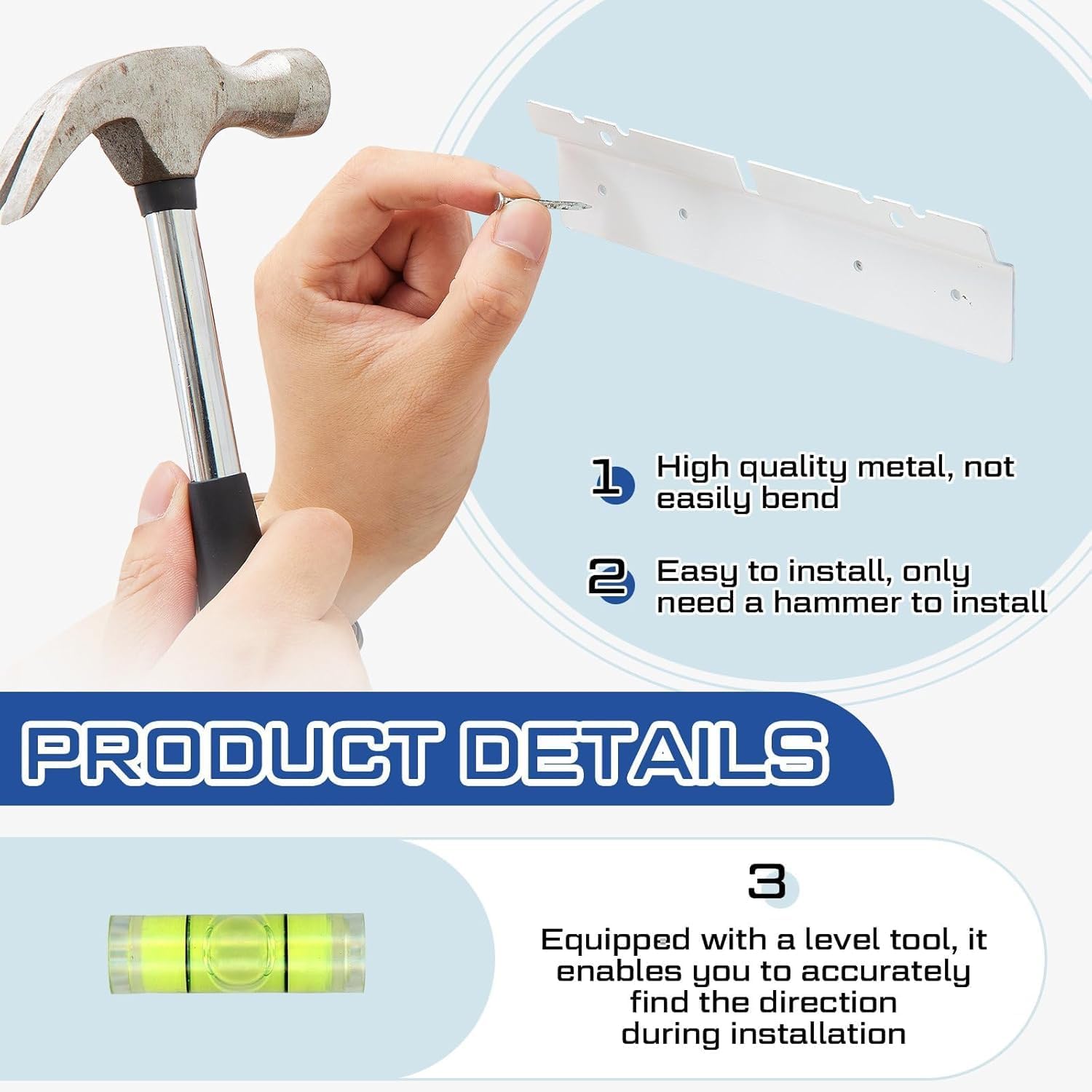 Compatible with Skylight Calendar Wall Mount Kit for 15 Inch (gen 1 Only), No-stud No-drill DIY Installation, Includes 4 Nails & Mini Level, Damage-free Drywall Mount (6.28 x 1.77 Inches)