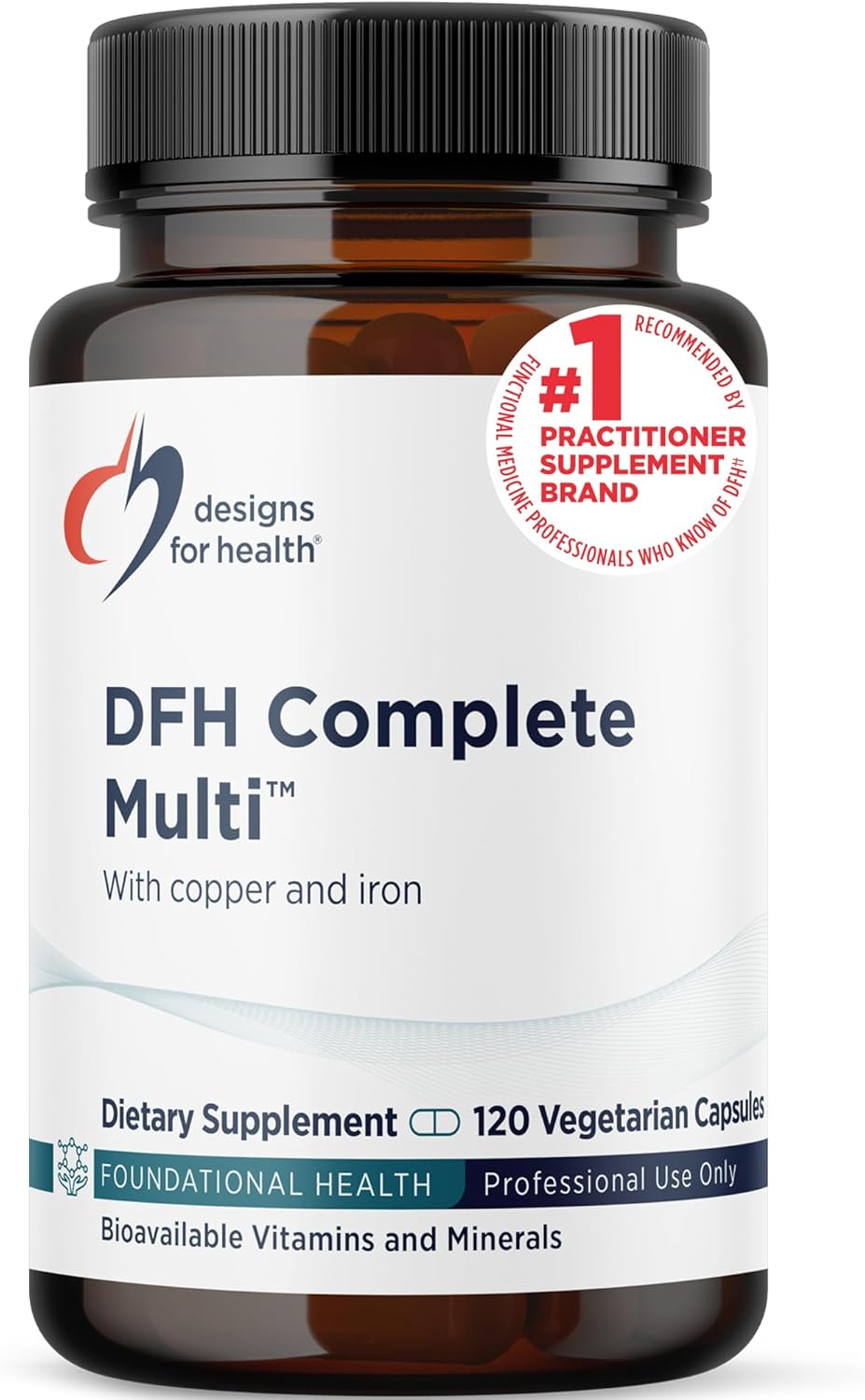 Designs for Health Complete Multi with Copper + Iron - Comprehensive Multi Vitamin + Mineral Supplement with Folate, 1000 IU Vitamin D, Immune Support Vitamins - Multivitamin (120 Capsules)