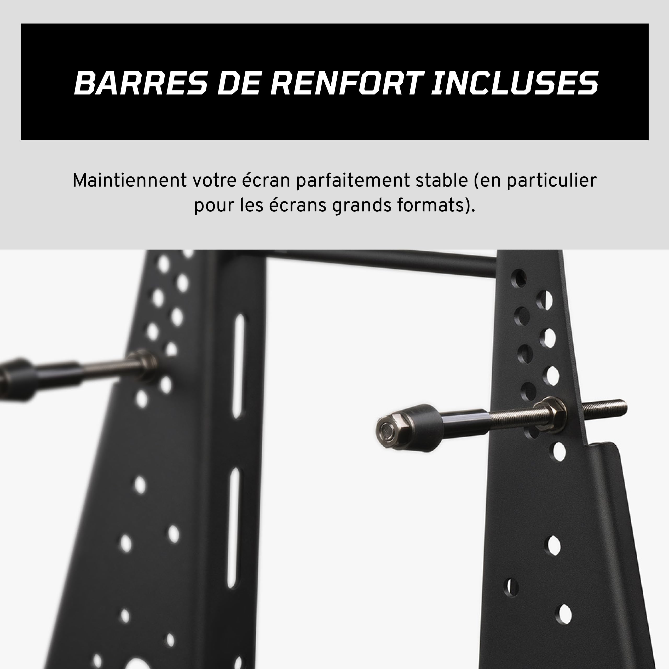 Fanatec CSL Support Pour écran du Cockpit – Solide et Sécurisée, Conçu spécialement pour le siège baquet CSL, Compatible avec une Large Gamme D’écrans, Supports Renforcés, Entièrement Réglable – Noir