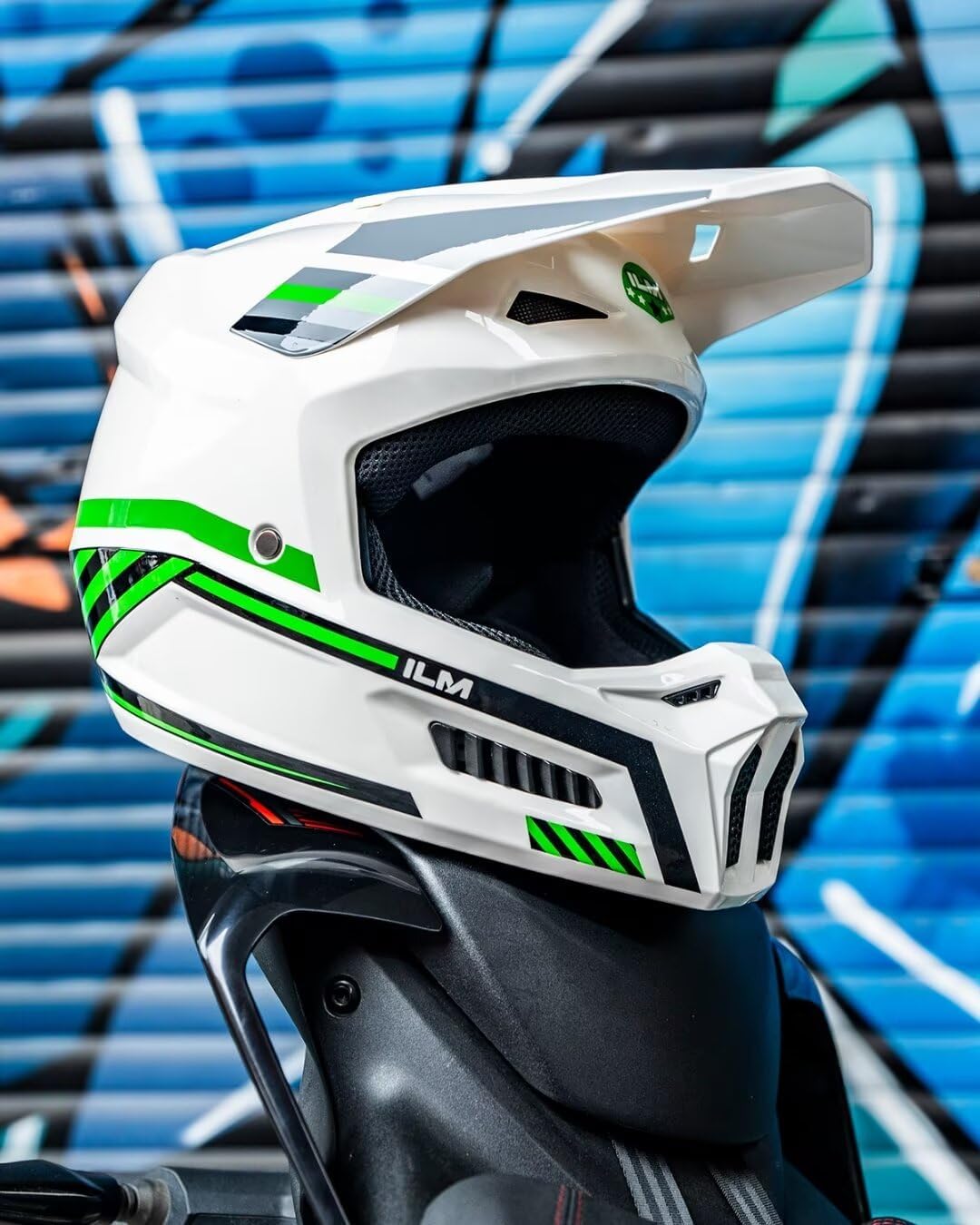 ILM Youth Dirt Bike Helmets Kids ATV Helmet Motorcross BMX Off Road Motorbike with Goggles Gloves Mask DOT Model MT601Y (Spacewalk Green, Youth-Medium)