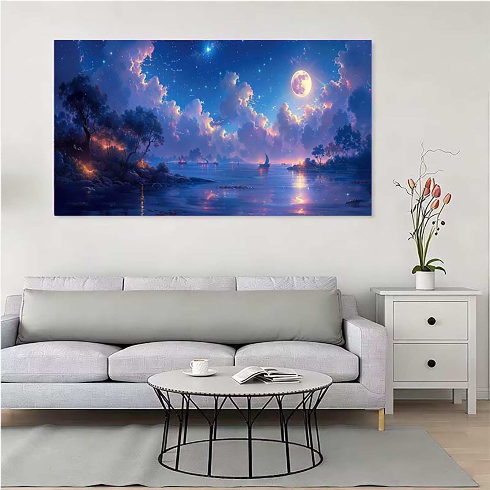 Luna Diamond Painting Grandi Dimensioni 50x100cm, Diamond Painting 4-9805