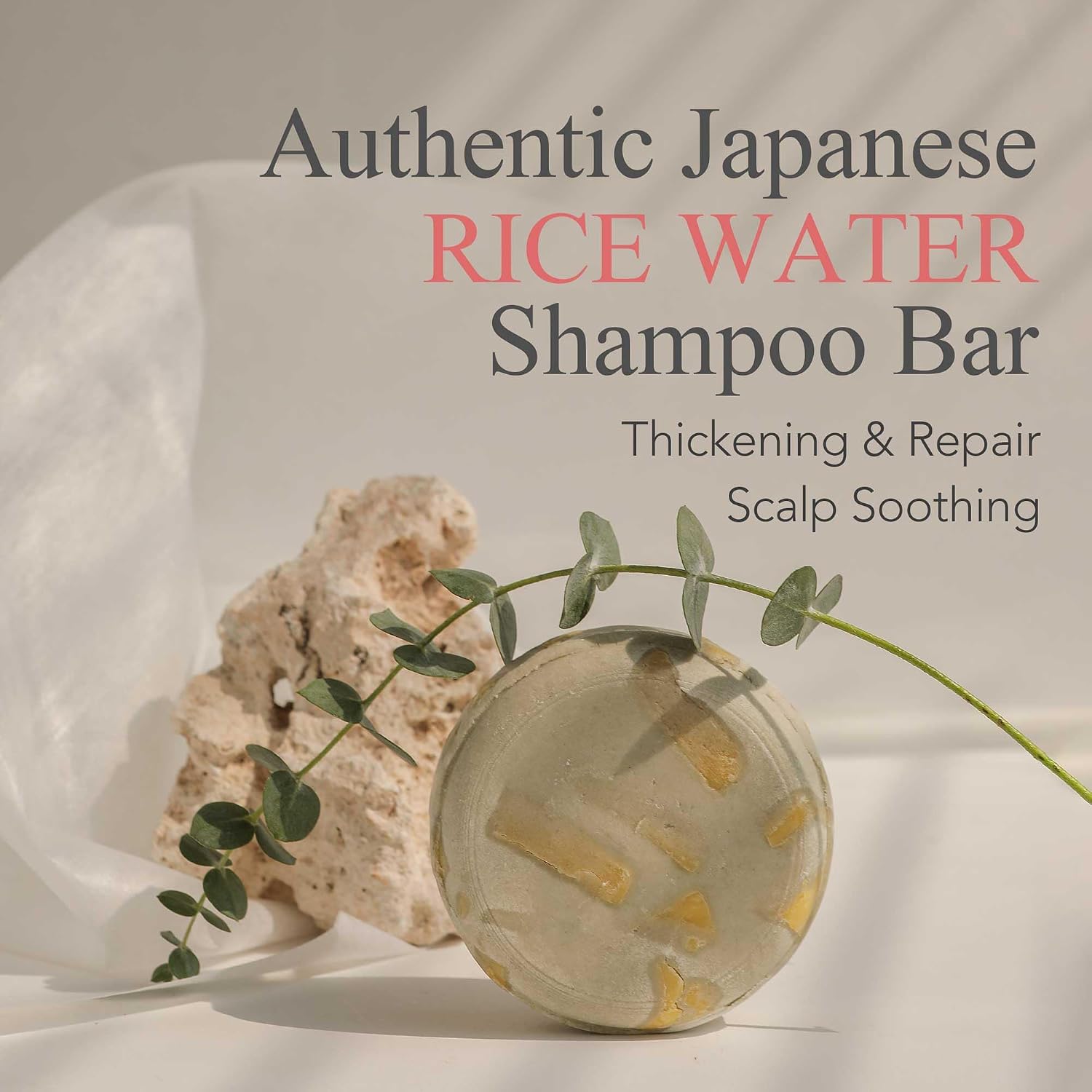 IIBESA Rice Water Shampoo Bar for Hair Growth - Eucalyptus - Made in Japan image 2