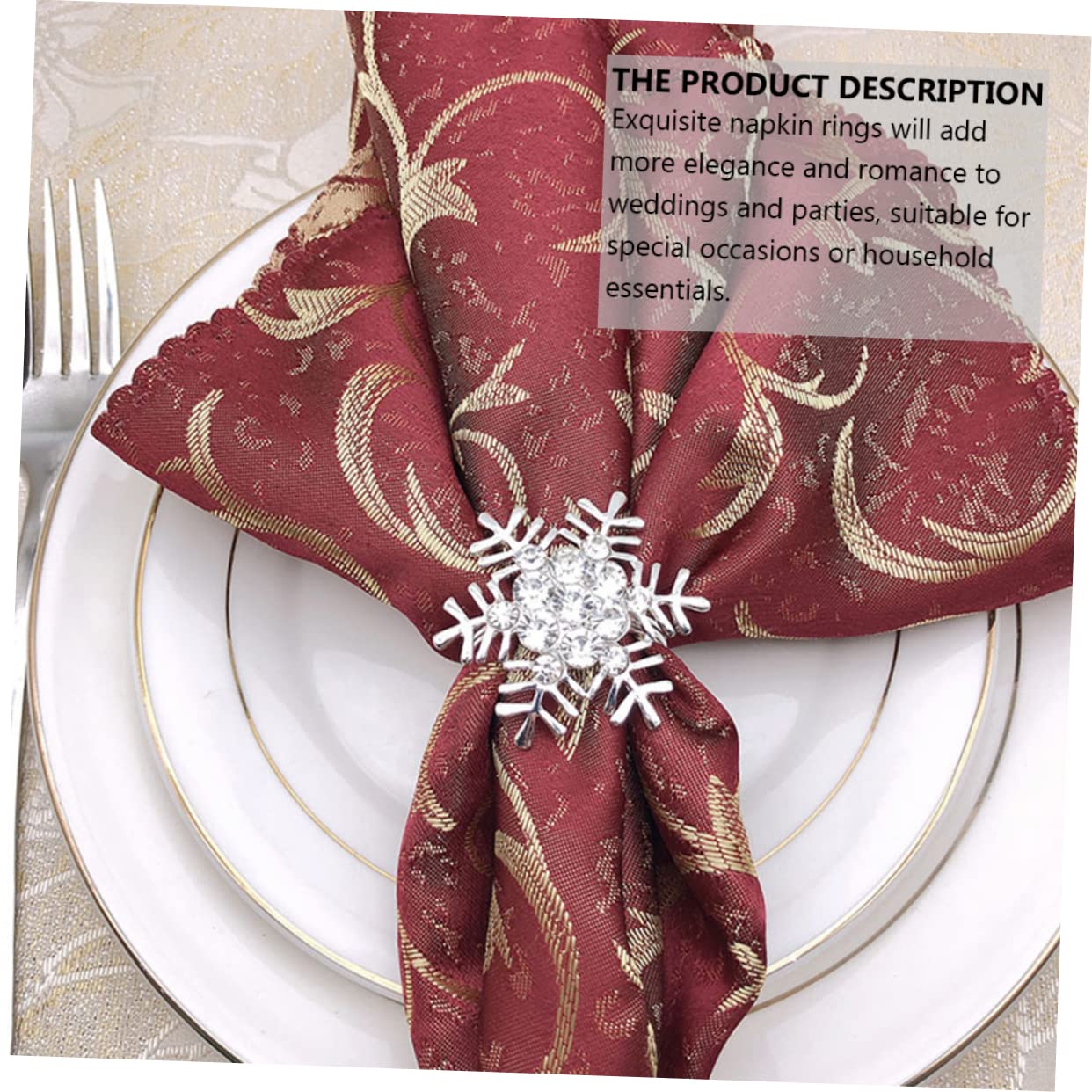 Ciieeo 3sätze Weihnachts-Napkin Clasps Schneeflocken-Design Rhinestone Napkin Für Festliche Tischdekoration Accessoire Für Weihnachten Hochzeiten Und Feiern